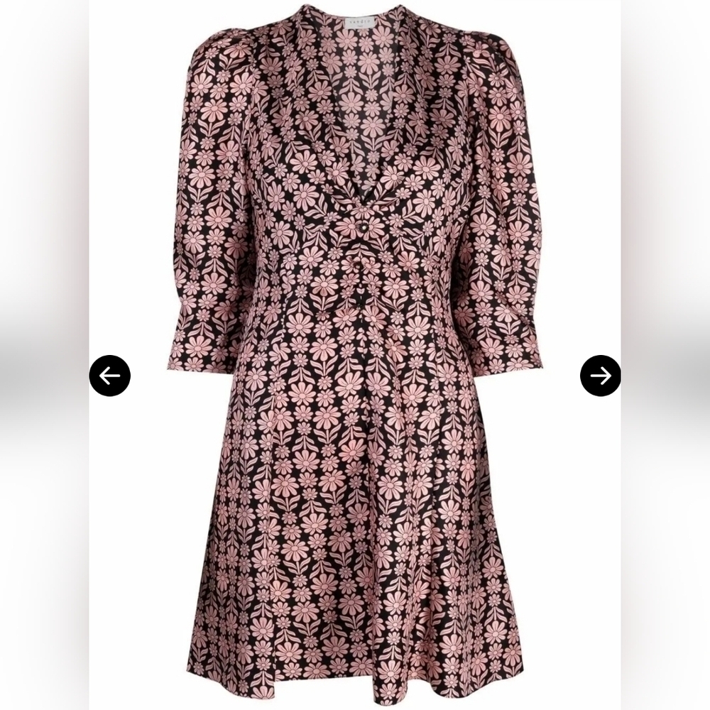 Sandro floral-print v-neck dress Size S